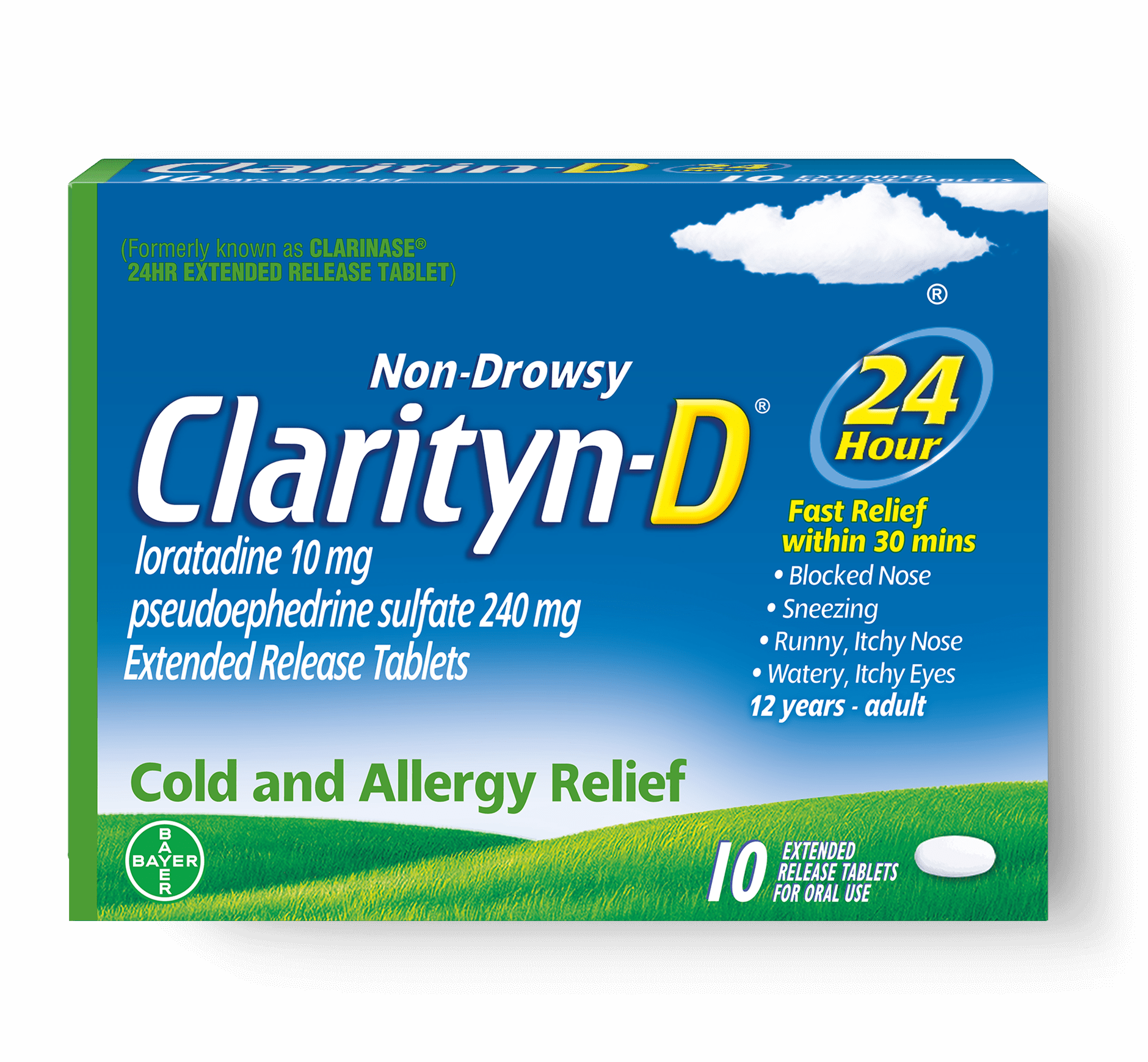 front view of Clarityn-D® Tablets 24-Hour package
